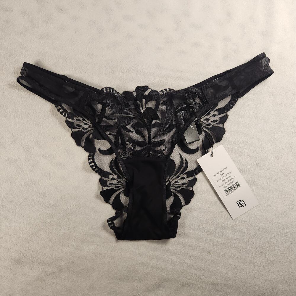 Bluebella Black Lace Leonora Brief Panty - Small / US Size 6 (Brand New)